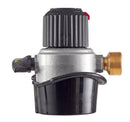Mellemtryksregulator for flasker med click-on ventil